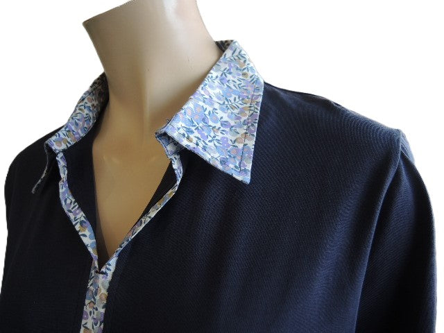 Renoma Floral Collar Polo Top (Many Colours)