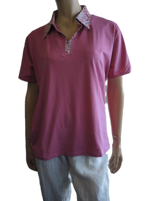 Renoma Floral Collar Polo Top (Many Colours)