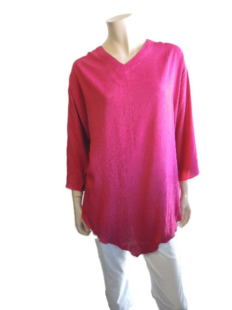 Plain Crinkle Rayon Top (Pink or Black)