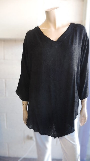 Plain Crinkle Rayon Top (Pink or Black)