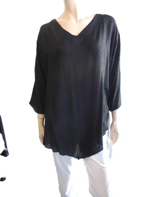 Plain Crinkle Rayon Top (Pink or Black)
