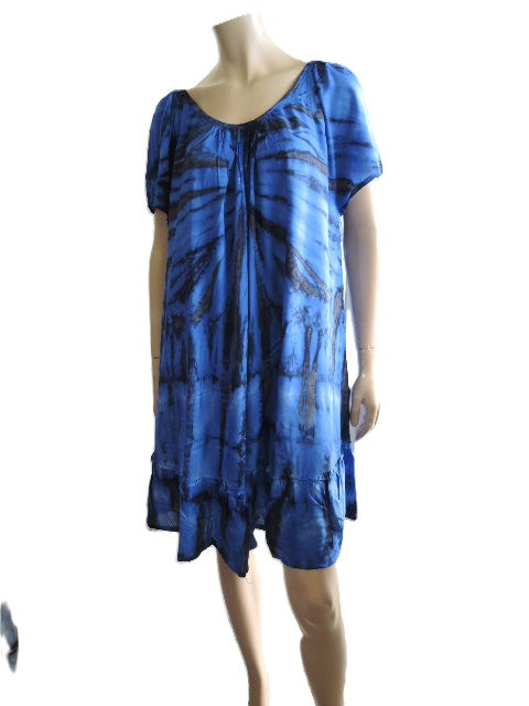 Tie Dyed Frilled Hem Dress