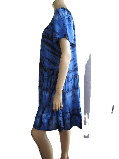Tie Dyed Frilled Hem Dress