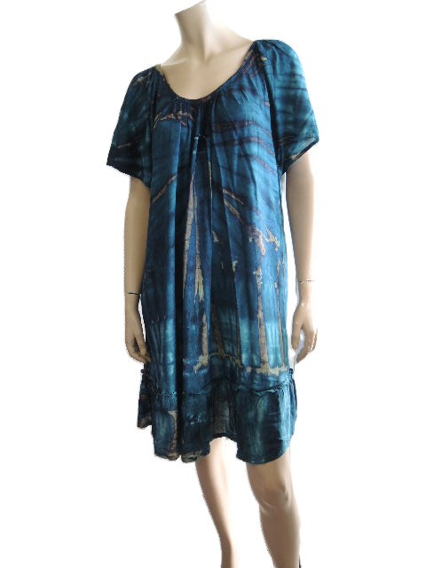Tie Dyed Frilled Hem Dress