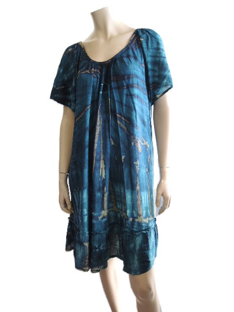 Tie Dyed Frilled Hem Dress
