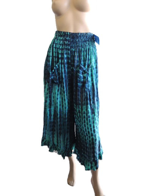 Crinkle Rayon Frilled Hem Pants (4 Colours)