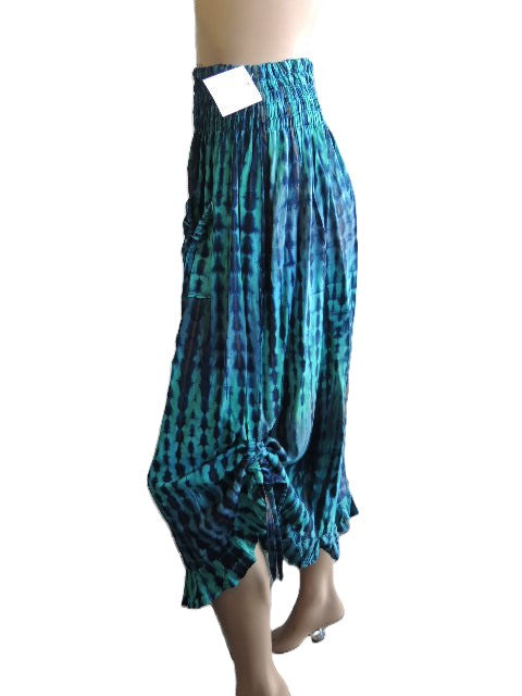 Crinkle Rayon Frilled Hem Pants (4 Colours)