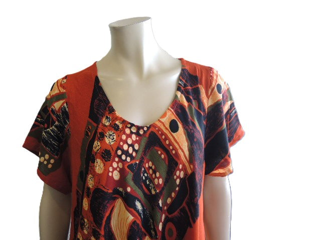 Crinkle Rayon Peaked Hem Dress