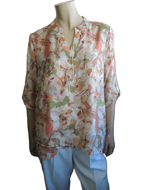 Jillian Apricot print Shirt