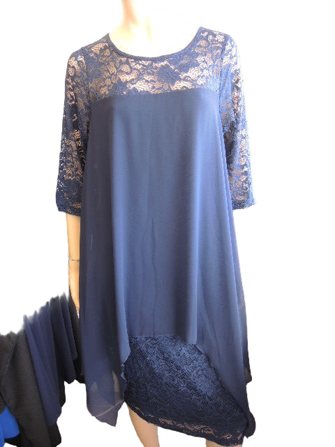 Four Girlz Navy  Lace Dress