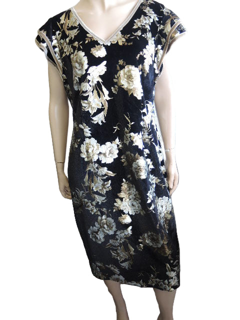 Pink Ruby Velvet and Floral Dress