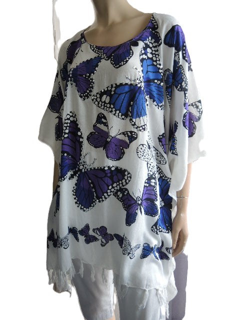 Pretty Butterfly Sequined Kaftan Top