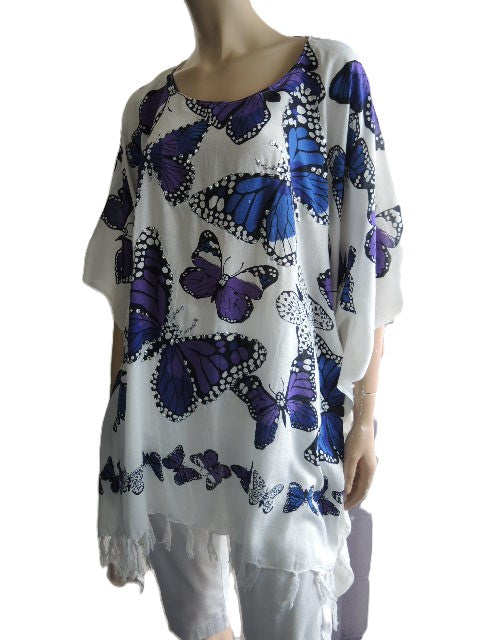 Pretty Butterfly Sequined Kaftan Top