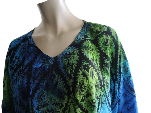 Plusss Printed Rayon Kaftan Top