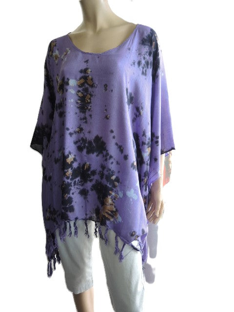 Plusss Purple Rayon Kaftan Top