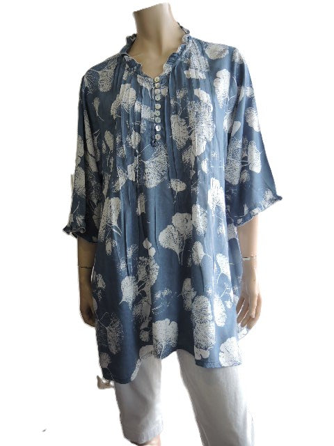 Plusss Rayon Frilled Neck Top