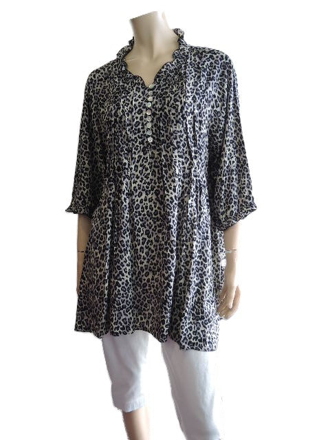 Plusss Crinkle Rayon Pintuck Blouse