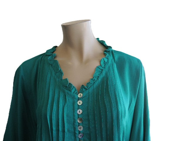 Plusss Plain Pintuck Top (Green, Black or Cobalt)