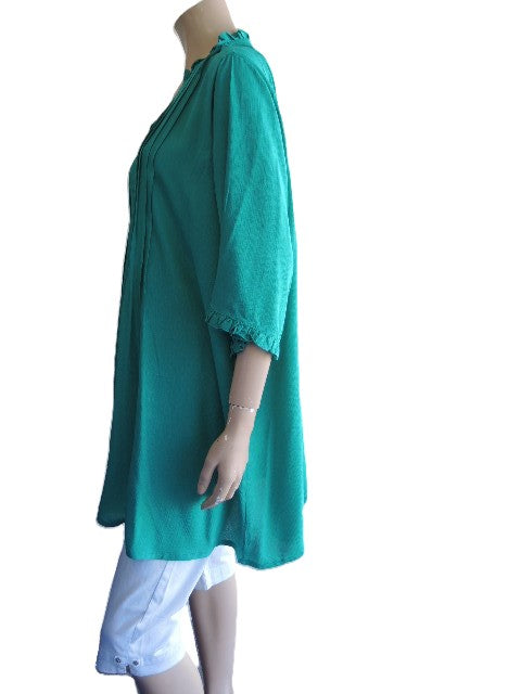 Plusss Plain Pintuck Top (Green, Black or Cobalt)