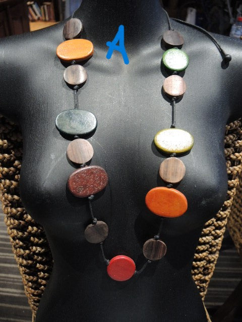 Wooden Necklaces (Many Designs and Colours)