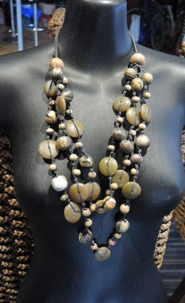 Olive Multi Strand Necklace