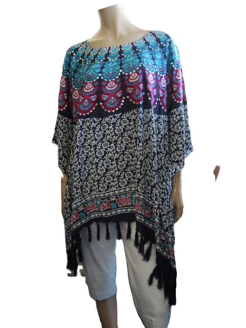 Sequin Decorated Kaftan Top
