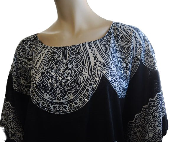 Rayon kaftan with Sequin Decoration