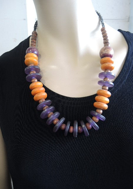 Purple and Orange Necklace