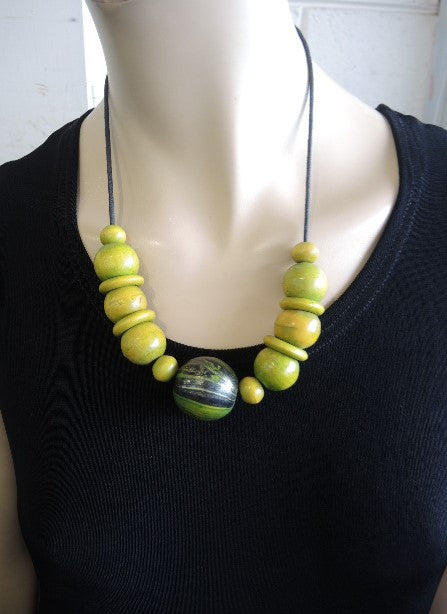 Green Wooden Necklace