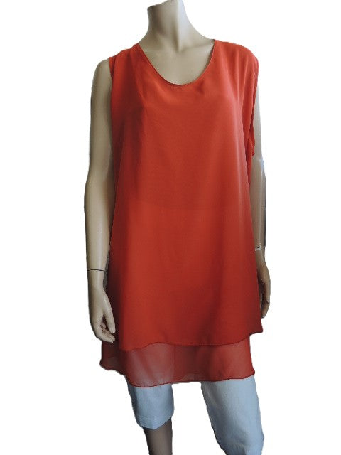 LS Collection Orange Chiffon Cami Top