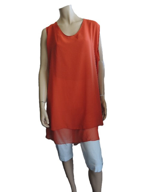 LS Collection Orange Chiffon Cami Top