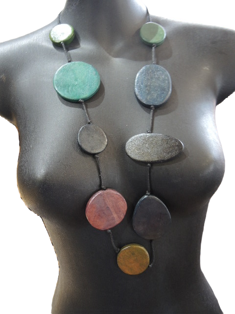 Multicoloured Wooden Necklace