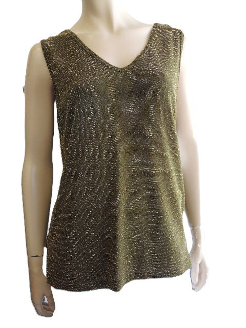 Cafe Gold Lurex Singlet Top