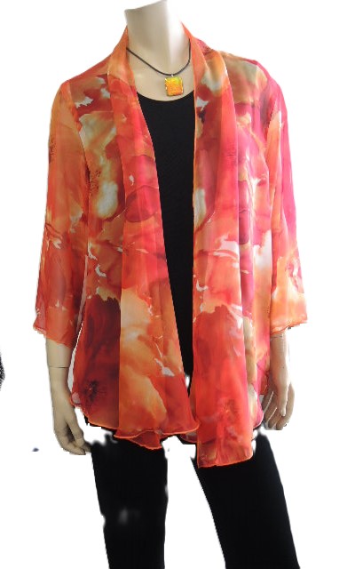 Party Girl Orange Chiffon Jacket