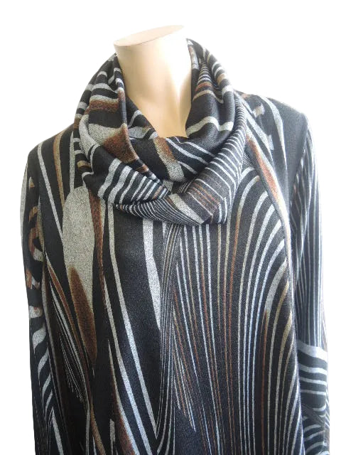 Formation Stretch Knit Top with snood