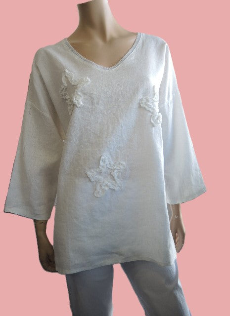 Maglia White Linen Top (White Only)