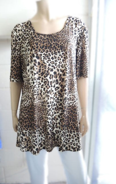 Shelz Animal Print Stretch Top