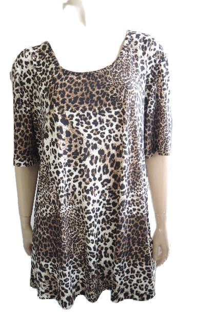 Shelz Animal Print Stretch Top