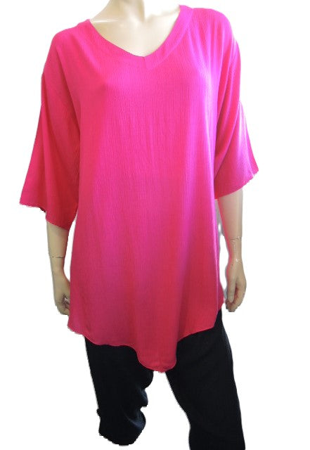 Plain Crinkle Rayon Top (Many Colours)