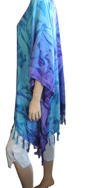 Plusss Aqua & Purple Kaftan Top (Up to size 28)