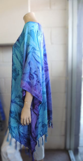 Plusss Aqua & Purple Kaftan Top (Up to size 28)