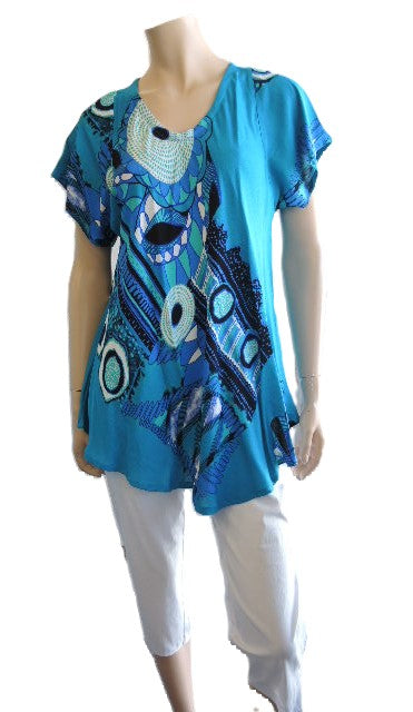 Crinkle rayon Aqua Top