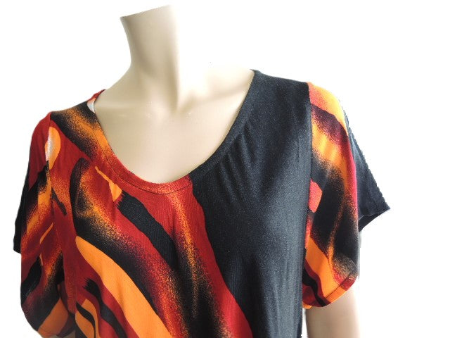 Orange Crinkle Rayon Top