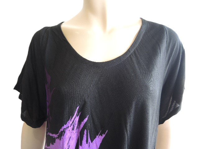 Black & Purple Rayon Top