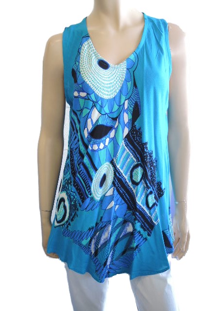 Turquoise Sleeveless Top