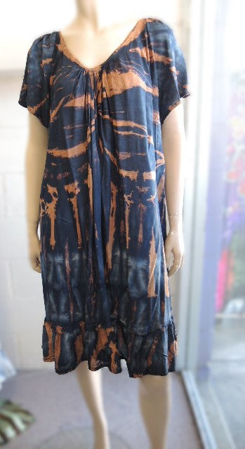 Tie Dyed Rayon Dress (Many Colours)