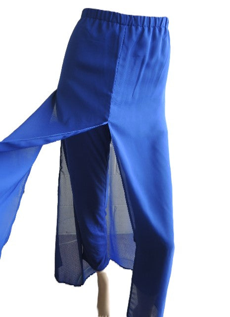 Vivid Chiffon Overlay Pant (Royal or Navy)