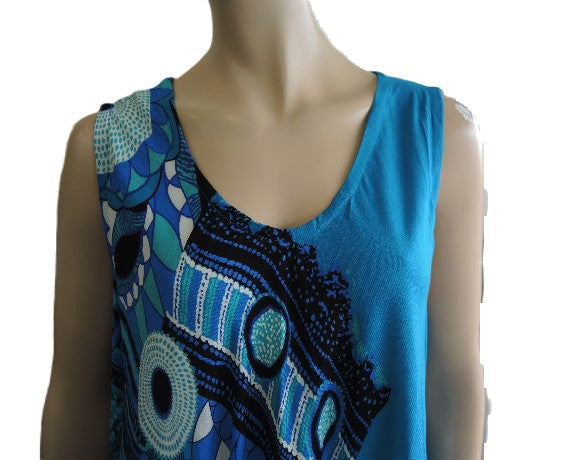 Turquoise Crinkle Rayon Dress