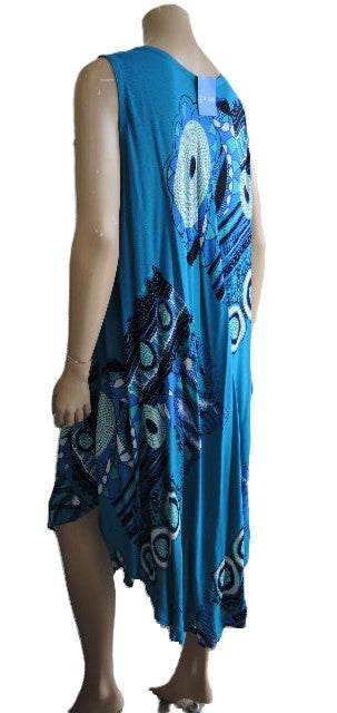 Turquoise Crinkle Rayon Dress