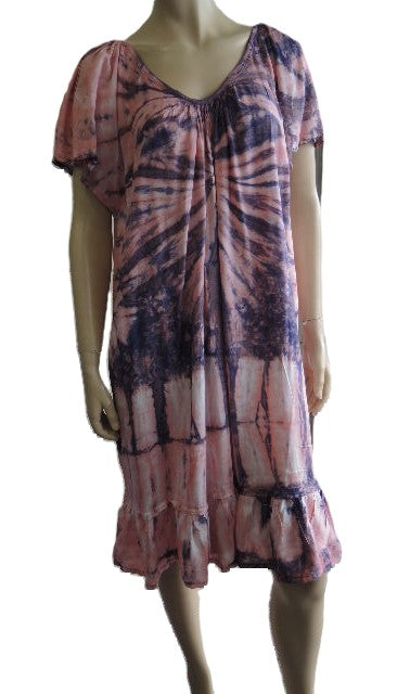 Tie Dyed Rayon Dress (Many Colours)